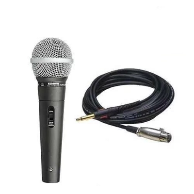 Picture of AHUJA AUD 98XLR Professional Dynamic Handheld Microphone 3 Pin Wired Corded Microphone High Output Neodymium Cartridge Excellent Intelligibility Black
