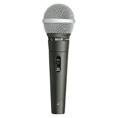 Picture of AHUJA AUD 98XLR Professional Dynamic Handheld Microphone 3 Pin Wired Corded Microphone High Output Neodymium Cartridge Excellent Intelligibility Black