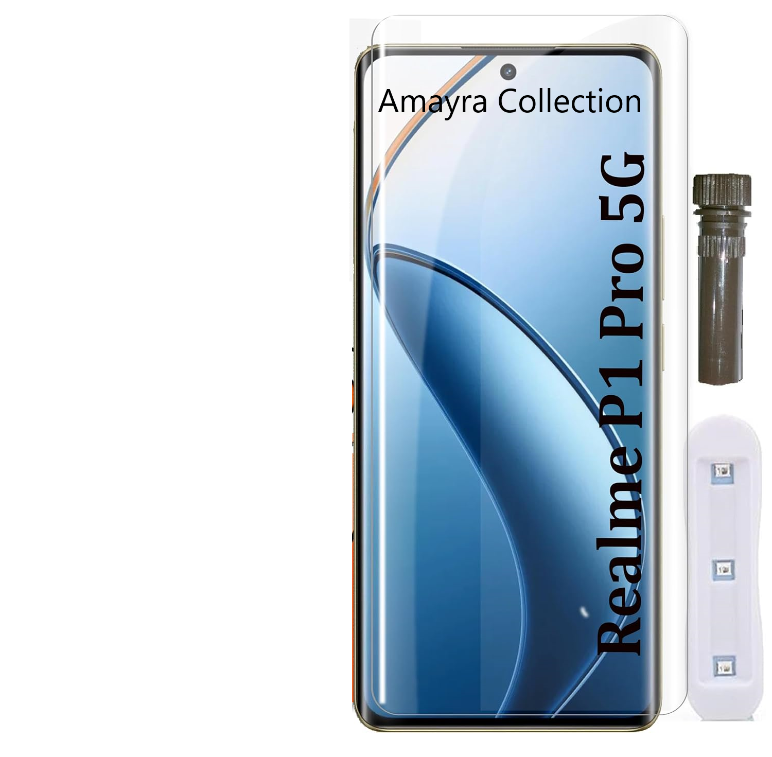 Picture of 2in1 Protector Combo Pack for Realme P1 Pro 5G (A+ GRADE) UV Glass Screen Protector + 3D Camera Protector Lens