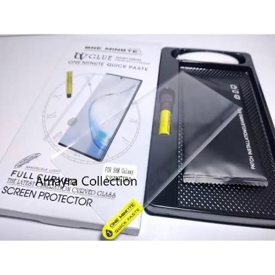 Picture of Samsung Galaxy S21 Ultra 5G (A+ GRADE) Premium UV Tempered Glass Screen Protector Curved with Liquid Glue and UV Light -Transparent Clear