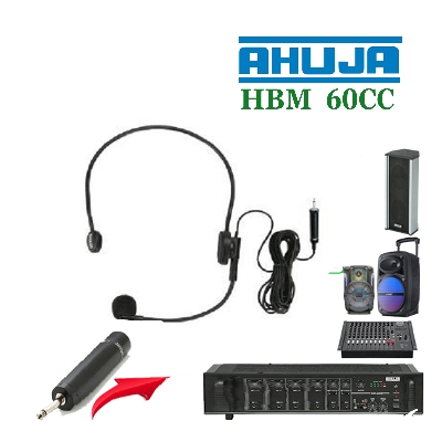 Picture of Ahuja HBM-60CC Headband Microphone With Battery 3.5 mm jack Black