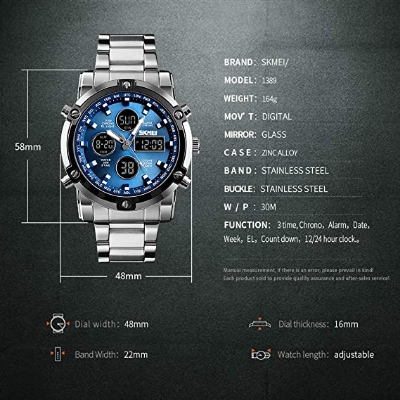 Picture of SKMEI Fashionable Quartz Waterproof Dual Display Watch 1389 