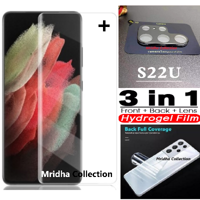 Picture of 3in1 Protector Combo Pack for Samsung Galaxy S22 Ultra 5G (A+ GRADE) UV Glass Screen Protector + Back Protector Film + 3D Camera Glass Protector)