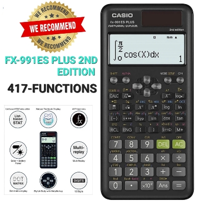 Picture of fx-991ES Plue 2 Scientific Calculator - Battery Powered-Black For Students(cpy) Black