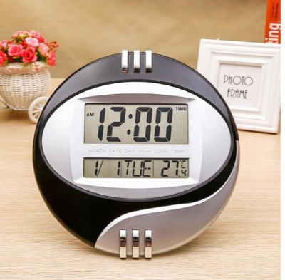 Picture of Multifunction Medium Size Digital Wall And Table Clock,Calendar Temperature Alarm Stylish Modern 