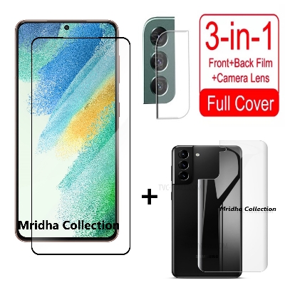 Picture of 3in1 Protector Combo Pack for Samsung Galaxy S22 5G (Premium Full Screen Protector Glass + Back Hydrogel Protector Poly + Camera Lens Protector)