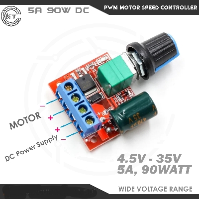 Picture of High-Quality 5V-28V 12V 24V 5A PWM DC Motor Speed Control Switch Controller Volt Regulator LED Dimmer Tool Professional - DC Motor Speed Control Blue
