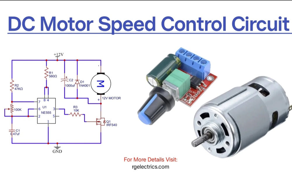 Picture of High-Quality 5V-28V 12V 24V 5A PWM DC Motor Speed Control Switch Controller Volt Regulator LED Dimmer Tool Professional - DC Motor Speed Control Blue