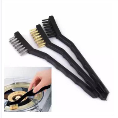 Picture of NEW 3PC WIRE BRUSH SET SMALL MINI MICRO STEEL BRASS NYLON DIY METAL RUST REMOVER -Multicolor