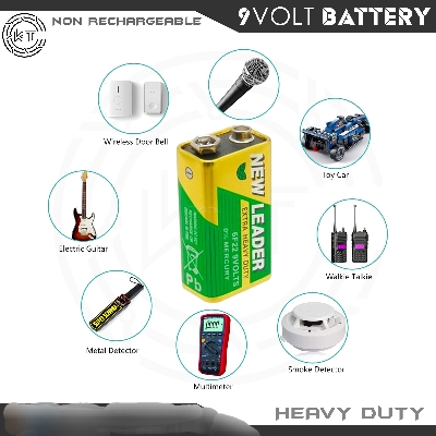 Picture of New Leader 9V Battery with Connector Green