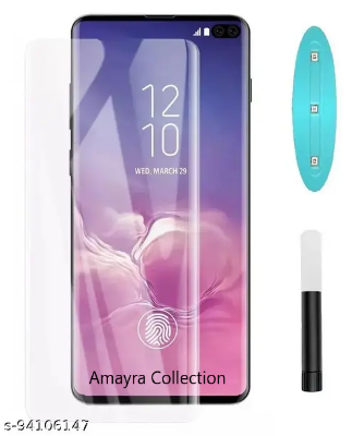 Picture of Samsung Galaxy S10 4G (A+ GRADE) Premium UV Tempered Glass Screen Protector Curved with Liquid Glue and UV Light -Transparent Clear
