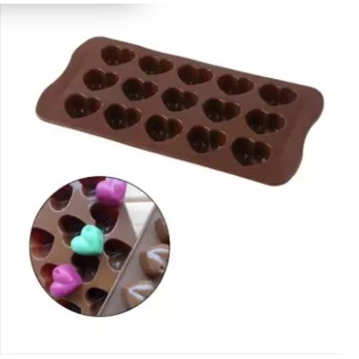 Picture of Silicone Heart Ice + Chocolate Cake Jelly Tray Pan Heart Maker Mold Mould -Chocolate