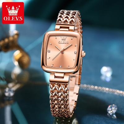 Picture of Olevs New Ladies Square Stainless Steel Analog Wrist Watch For Women 