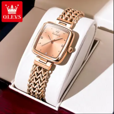 Picture of Olevs New Ladies Square Stainless Steel Analog Wrist Watch For Women 