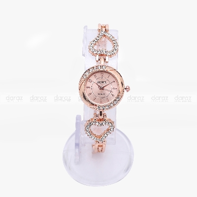 Picture of Ladies Beike Exclusive Stone Case Heart Shaped Stonned Stainless Steel Ladies Watch 