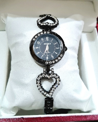 Picture of Ladies Beike Exclusive Stone Case Heart Shaped Stonned Stainless Steel Ladies Watch 