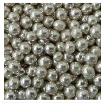 Picture of Silver color cake decoration sugar pearl 25 gm -Silver