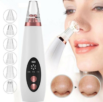 Picture of Black heads removal Rechargeable Electric Vacuum machine - black head remover Multi Functional Remove Blackhead Device White