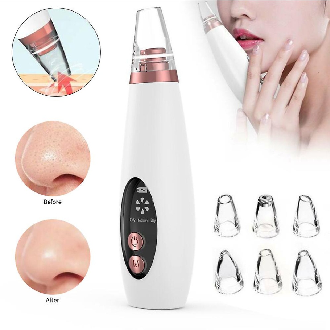 Picture of Black heads removal Rechargeable Electric Vacuum machine - black head remover Multi Functional Remove Blackhead Device White