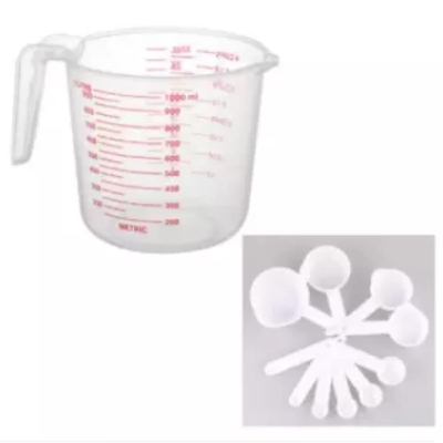 Picture of Measuring Spoon Cup Set & Plastic Measuring Mug combo pack of 2 items -White