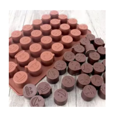 Picture of Different Emoji Shape Silicone Chocolate Bar Mould - 28 holes -Chocolate