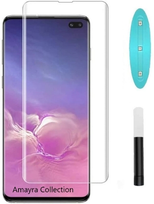 Picture of Samsung Galaxy S10 5G (A+ GRADE) Premium UV Tempered Glass Screen Protector Curved with Liquid Glue and UV Light -Transparent Clear