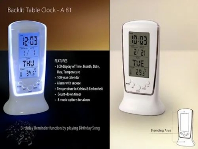 Picture of Multifunction Calendar Temperature Digital Alarm Clock With Blue Back Light Electronic Calendar Thermometer Led Clock With Time White