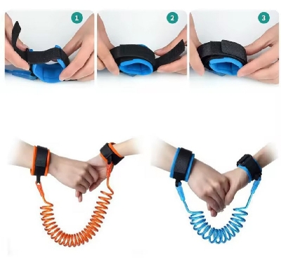 Picture of 1 PCS Baby Kids Safety Anti Lost Wrist Link Rope Walking Hand Belt 5 Fits Multicolor