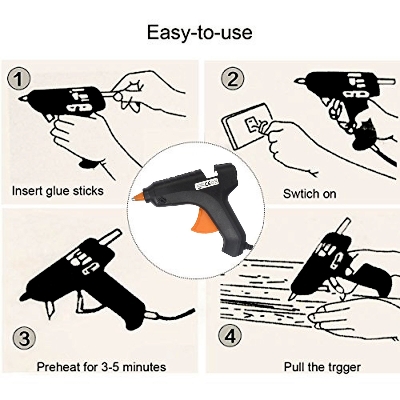 Picture of 20 Watt Hot Melt Glue Gun with 5 pcs Glue Stick Free Multicolor