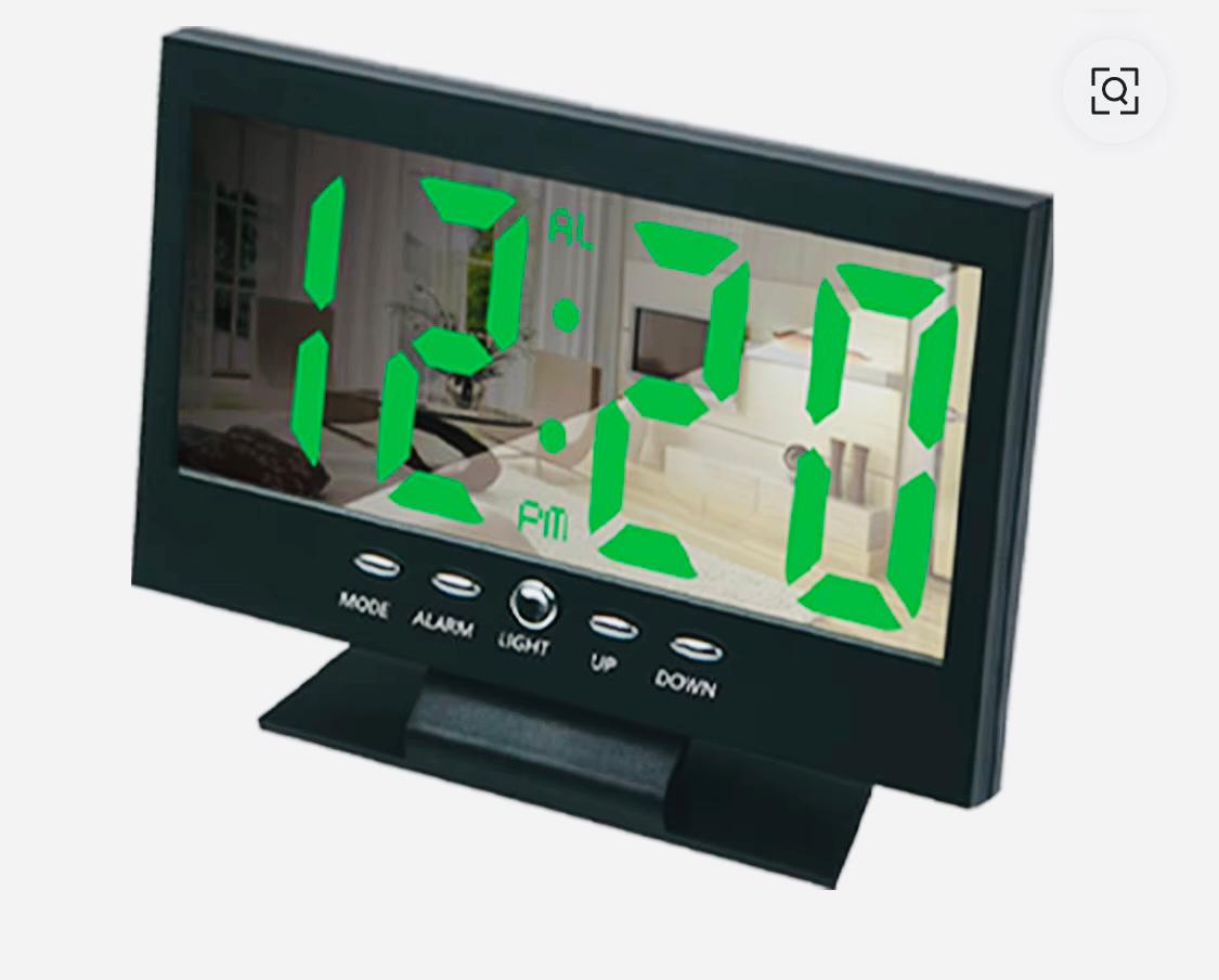 Picture of LED Mirror Desktop Clock Digital Talbe Clock DS-8082L Gaosiio LCD White