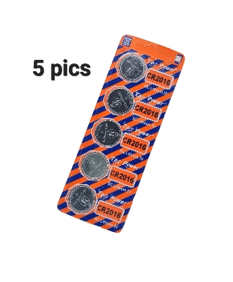 Picture of Top Power CR 2016 Coin Cell Button Battery 3V Lithium Battery for Watch Electronic Toy Calculators (Pack of 5) Silver