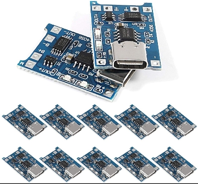 Picture of 5pcs TP4056 Type-C USB 5V 1A 18650 Lithium Battery Charger Module with Dual Protection Functions - Charger Modules with Dual Protection Blue