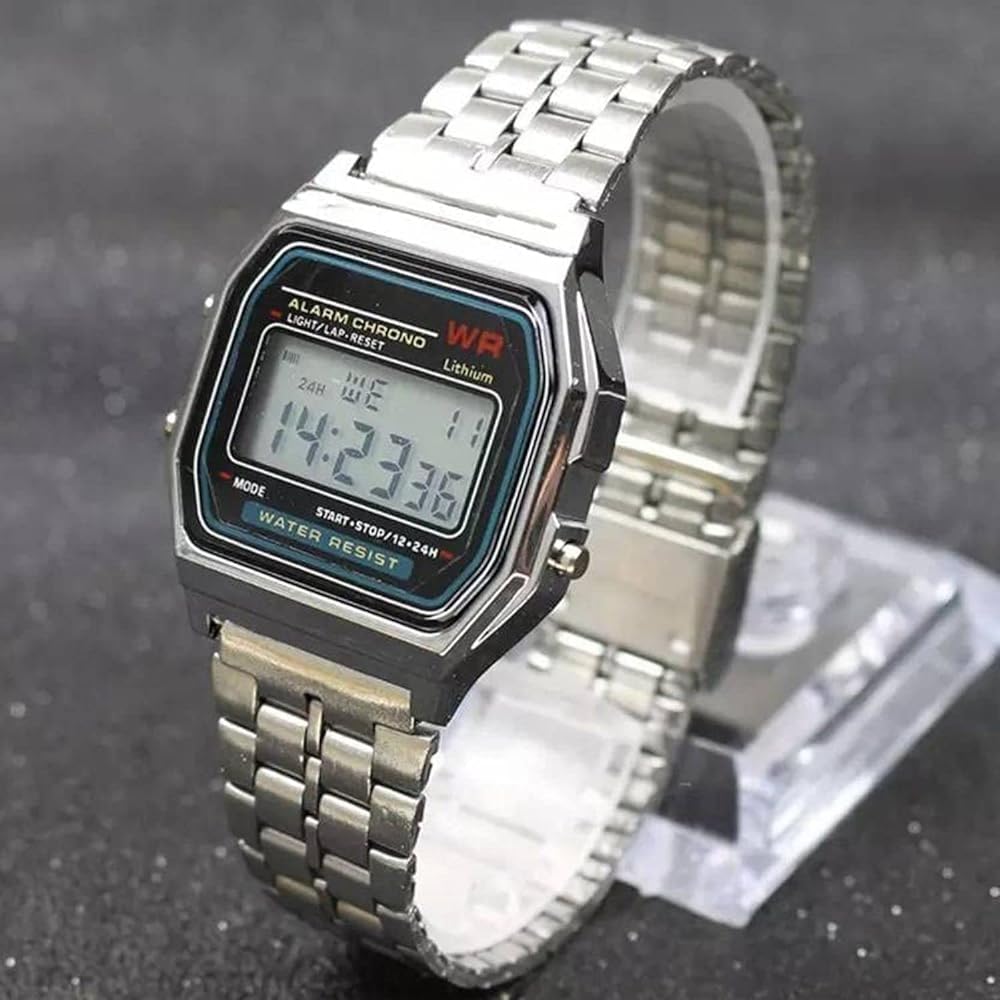 Picture of Steel Chain  Waterproof Classic Digital Watch For Men Silver