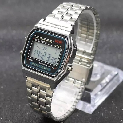 Picture of Steel Chain  Waterproof Classic Digital Watch For Men Silver