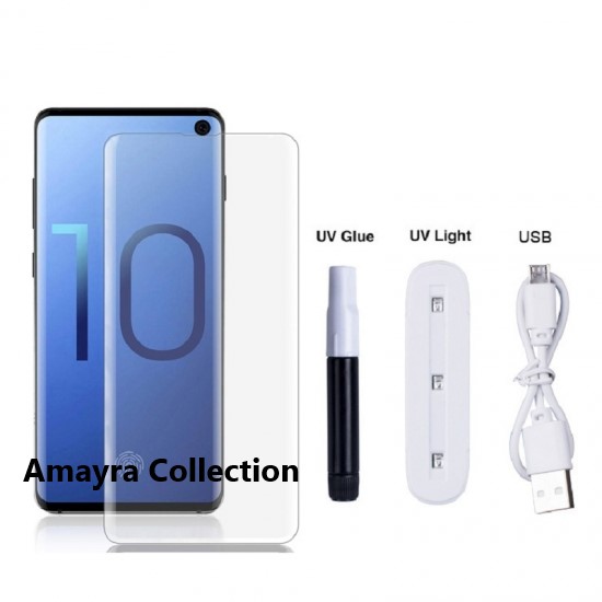 Picture of Samsung Galaxy S10 Lite (A+ GRADE) Premium UV Tempered Glass Screen Protector Curved with Liquid Glue and UV Light -Transparent Clear
