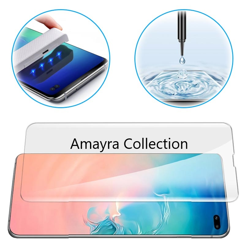 Picture of Samsung Galaxy S10 Lite (A+ GRADE) Premium UV Tempered Glass Screen Protector Curved with Liquid Glue and UV Light -Transparent Clear