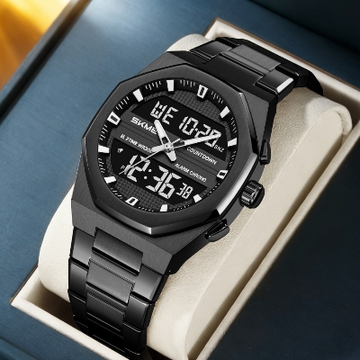 Picture of SKMEI 2624 Fashion Men's Electronic Watch Dual Display Calendar Alarm Clock Luminous Countdown Sport Digital Watches for Man 