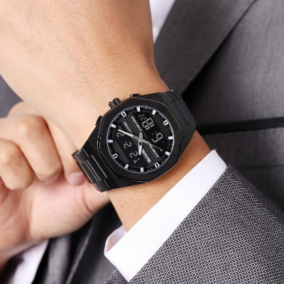 Picture of SKMEI 2624 Fashion Men's Electronic Watch Dual Display Calendar Alarm Clock Luminous Countdown Sport Digital Watches for Man 