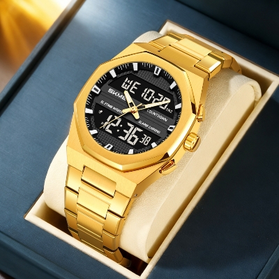 Picture of SKMEI 2624 Fashion Men's Electronic Watch Dual Display Calendar Alarm Clock Luminous Countdown Sport Digital Watches for Man 