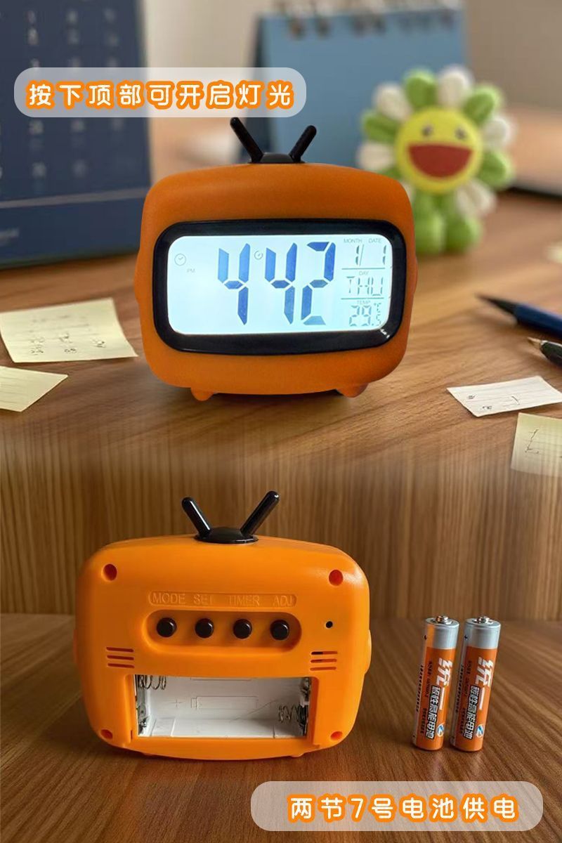 Picture of Digital Clock,Cute Retro TV-Shaped Digital Television Alarm Clock 