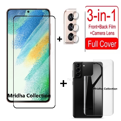 Picture of 3in1 Protector Combo Pack for Samsung Galaxy S21 FE 5G (Premium Full Screen Protector Glass + Back Hydrogel Protector Poly + Camera Lens Protector)