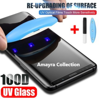 Picture of Samsung Galaxy S7 Edge (A+ GRADE) Premium UV Tempered Glass Screen Protector Curved with Liquid Glue and UV Light -Transparent Clear