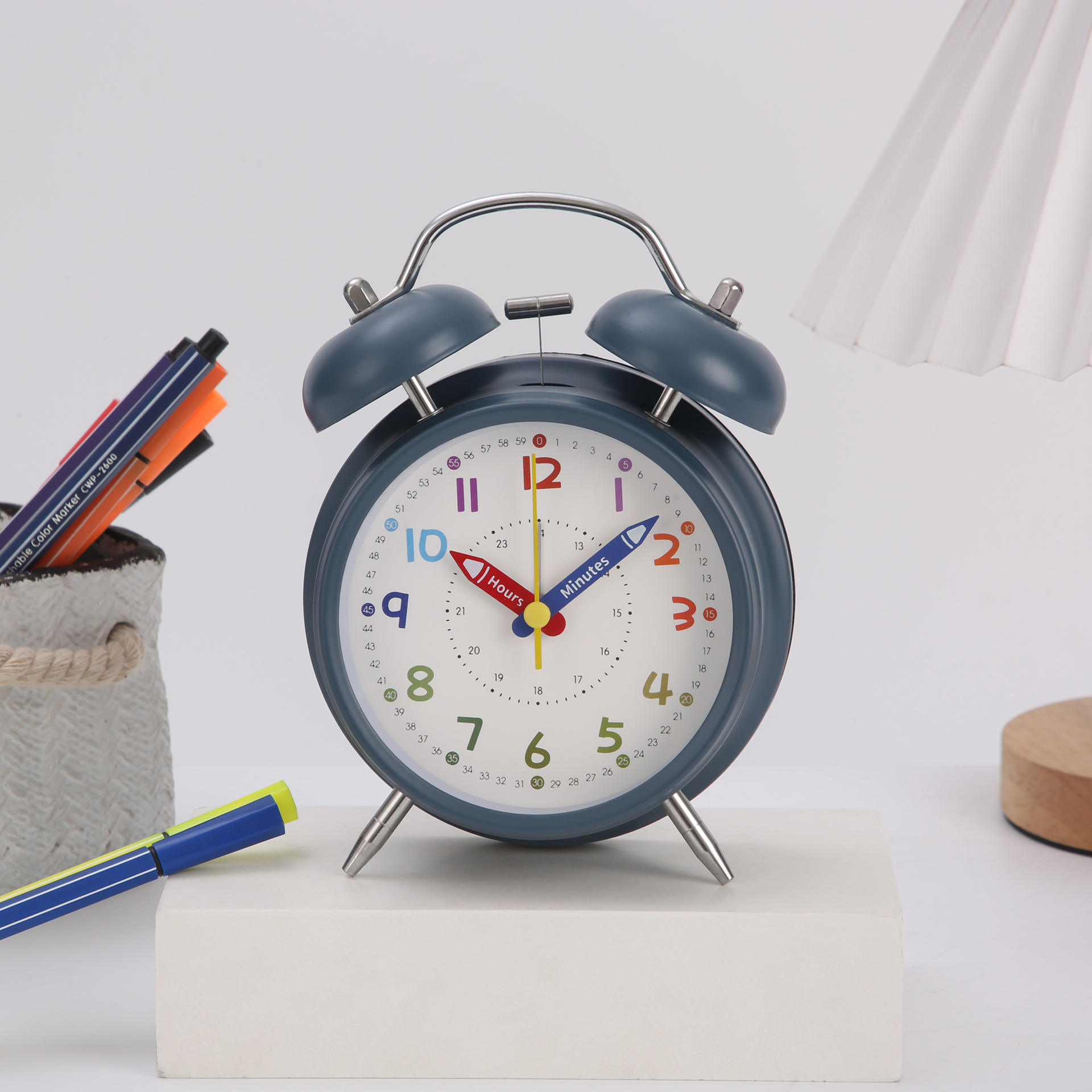 Picture of Modern Desktop Alarm Clock ABS Study Clock Students' Morning Routine Table Accessory 