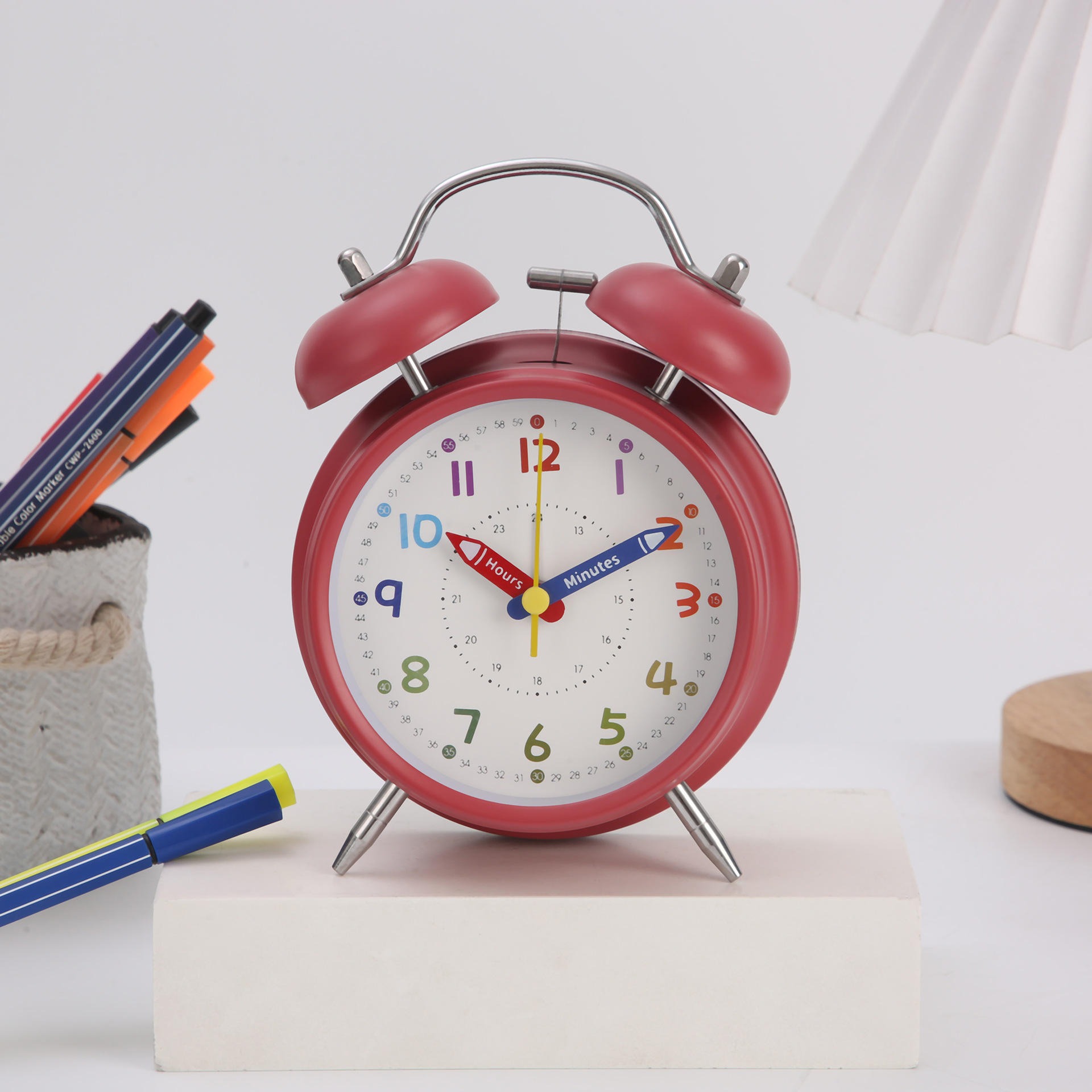 Picture of Modern Desktop Alarm Clock ABS Study Clock Students' Morning Routine Table Accessory 