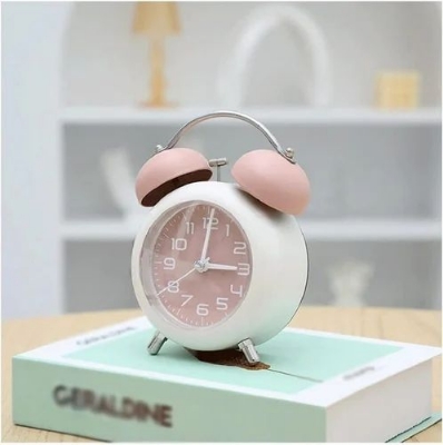 Picture of Sweep Round Medium Size Silence Analog Alarm Clock Snooze Function Modern Desktop Clock 