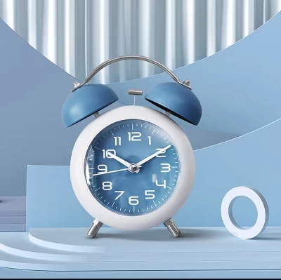 Picture of Sweep Round Medium Size Silence Analog Alarm Clock Snooze Function Modern Desktop Clock 
