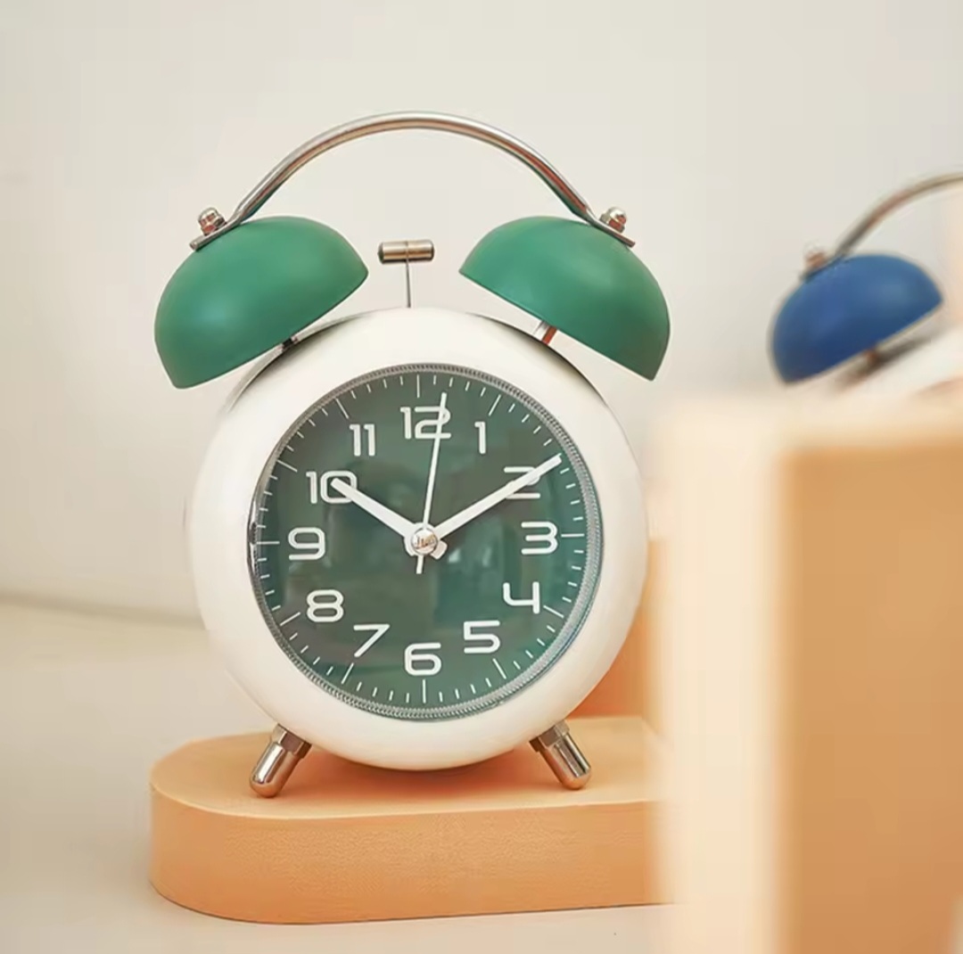 Picture of Sweep Round Medium Size Silence Analog Alarm Clock Snooze Function Modern Desktop Clock 