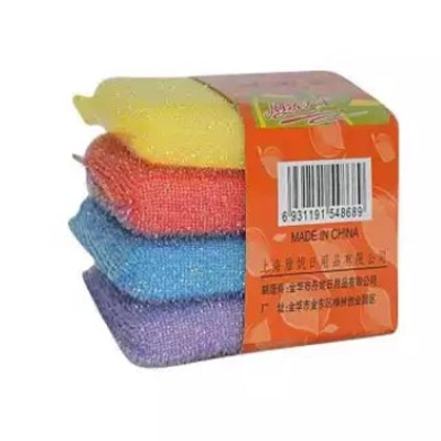 Picture of 4 Pices Dish Wash Scrubber - Multicolor-Color Family -Silver