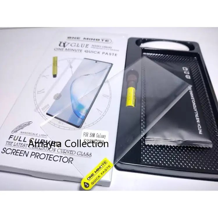 Picture of Samsung Galaxy S21 (A+ GRADE) Premium UV Tempered Glass Screen Protector Curved with Liquid Glue and UV Light -Transparent Clear