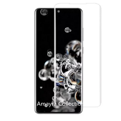 Picture of Samsung Galaxy S20 Ultra (A+ GRADE) Premium UV Tempered Glass Screen Protector Curved with Liquid Glue and UV Light -Transparent Clear